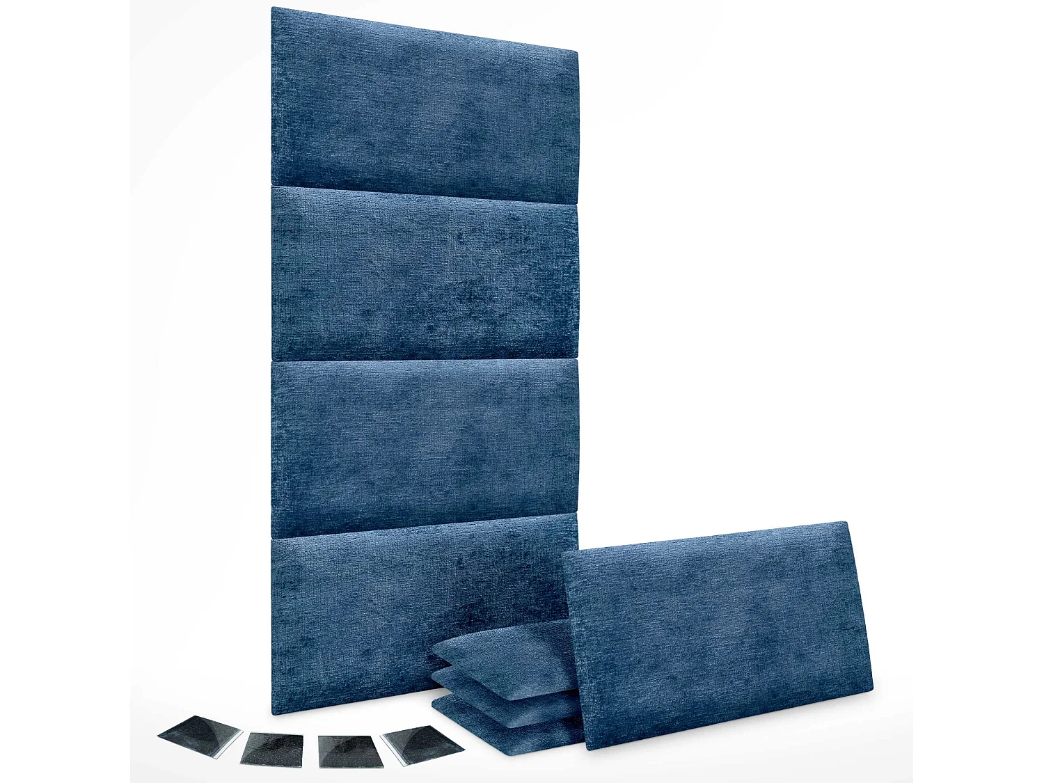 DHOME 8er-Set, umweltfreundliche Wollpolsterplatten, selbstklebende akustische Wandpaneele, saugfähiger Schutz (blau, 50 x 30 cm, x8)