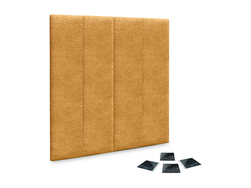 DHOME Lot de 4 panneaux muraux acoustiques auto-adhésifs en laine écologique protection absorbante contre les chocs (Moutarde, 60 x 30 cm, x4)