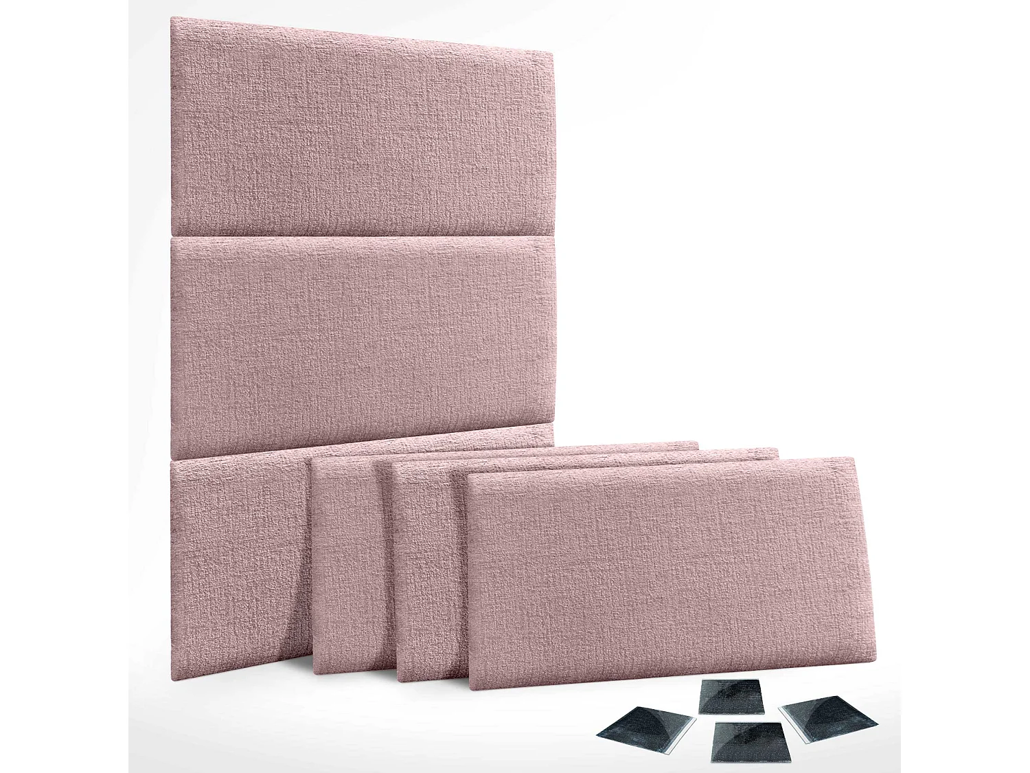 DHOME 6er-Set, umweltfreundliche Wollpolsterplatten, selbstklebende akustische Wandpaneele, saugfähiger Schutz (Lachs, 60 x 50 cm, x6)