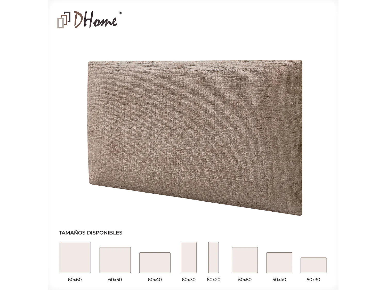 DHOME Lot de 8 panneaux muraux acoustiques auto-adhésifs en laine écologique protection absorbante contre les chocs (Marron, 60 x 40 cm, x8)