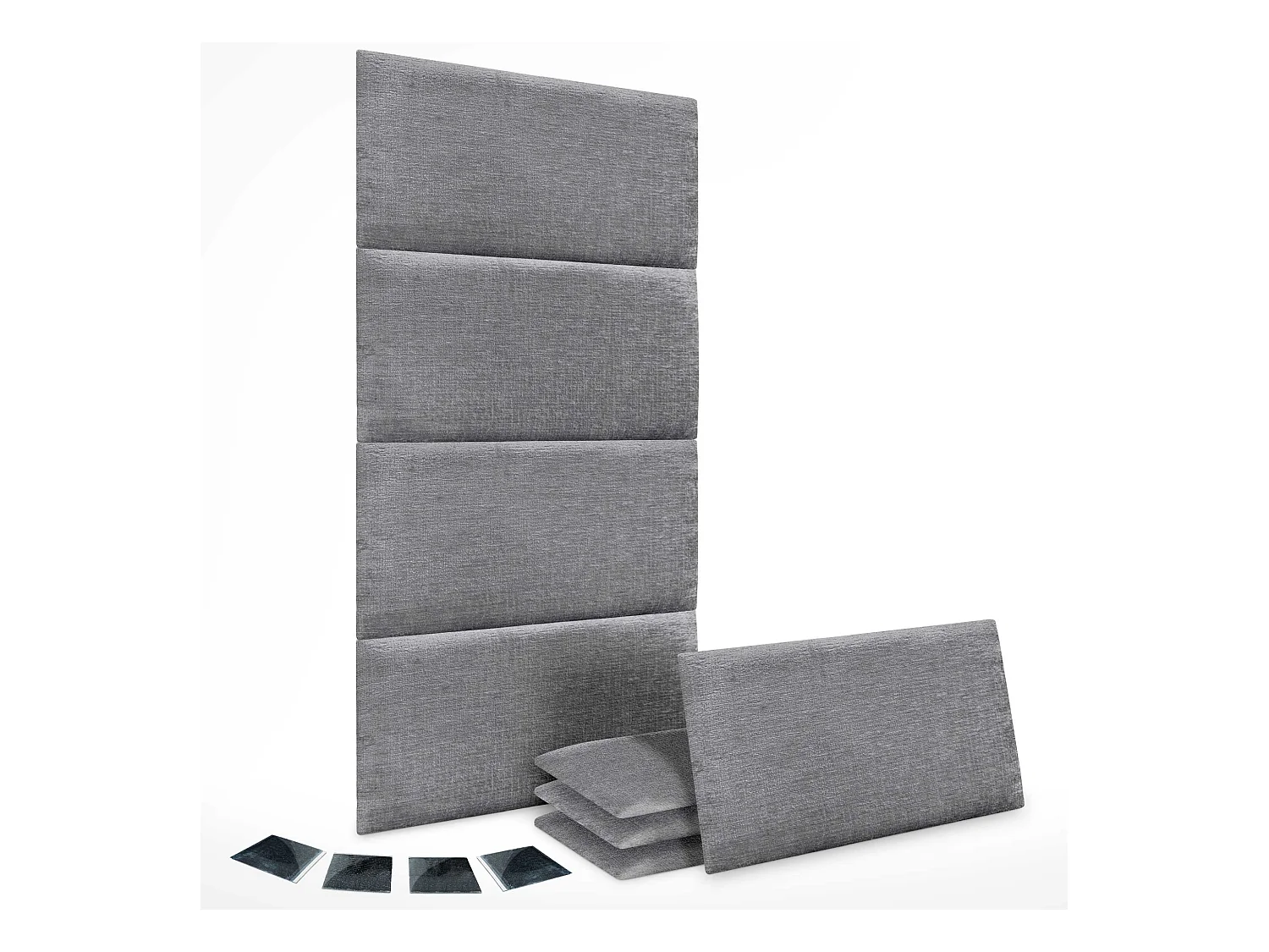 DHOME 8er-Set, umweltfreundliche Wollpolsterplatten, selbstklebende akustische Wandpaneele, saugfähiger Schutz (grau, 60 x 40 cm, x8)