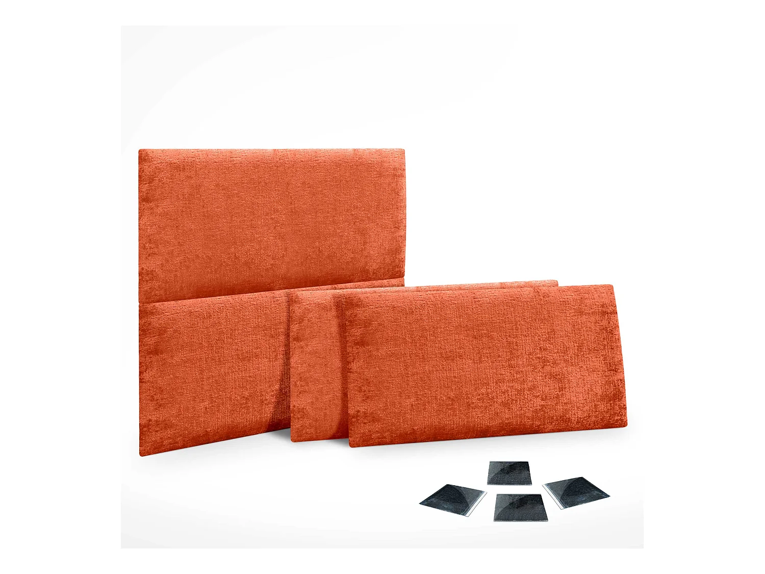 DHOME 4er-Set, umweltfreundliche Wollpolsterplatten, selbstklebende akustische Wandpaneele, saugfähiger Schutz (Orange, 50 x 30 cm, x4)