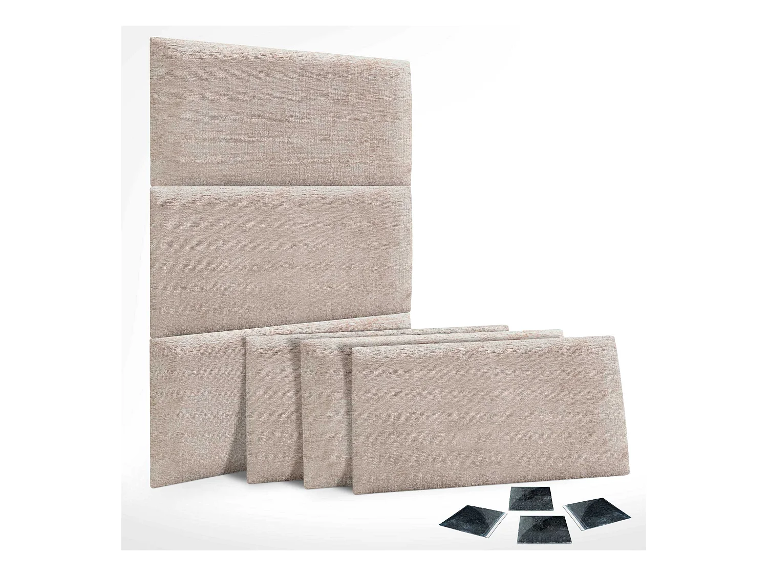 DHOME 6er-Set, umweltfreundliche Wollpolsterpaneele, selbstklebende akustische Wandpaneele, saugfähiger Schutz (Beige, 60 x 50 cm, x6)