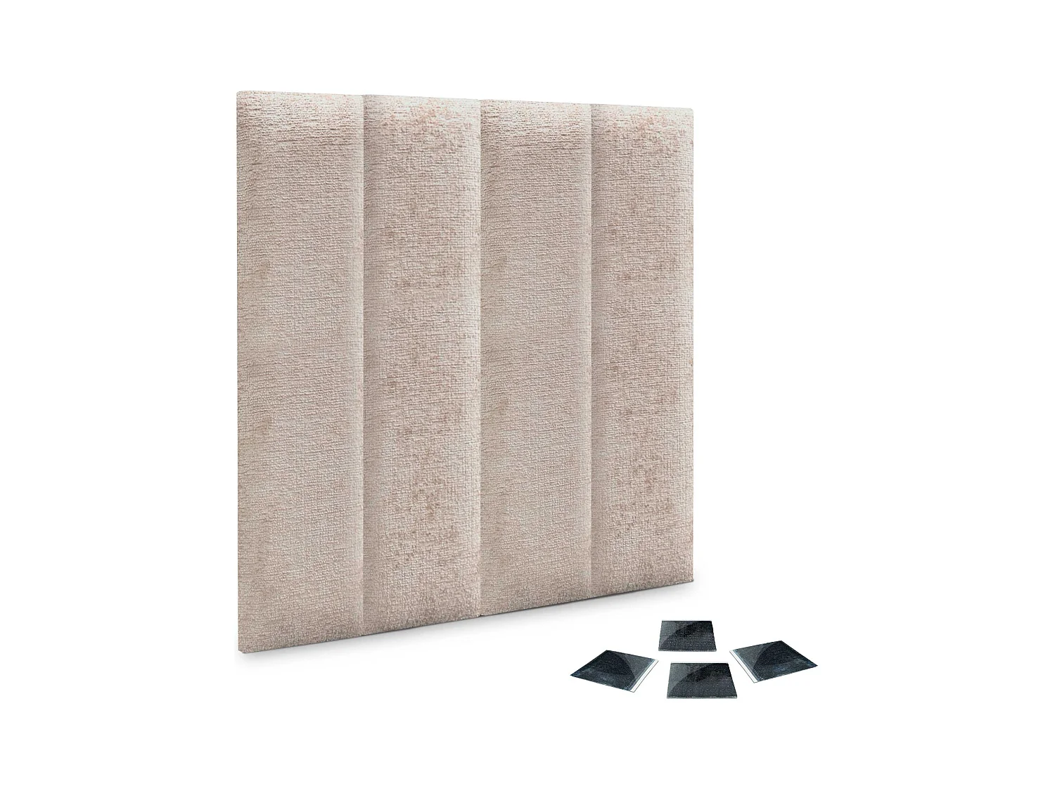 DHOME Lot de 4 panneaux muraux acoustiques auto-adhésifs en laine écologique protection absorbante contre les chocs (Beige, 60 x 30 cm, x4)