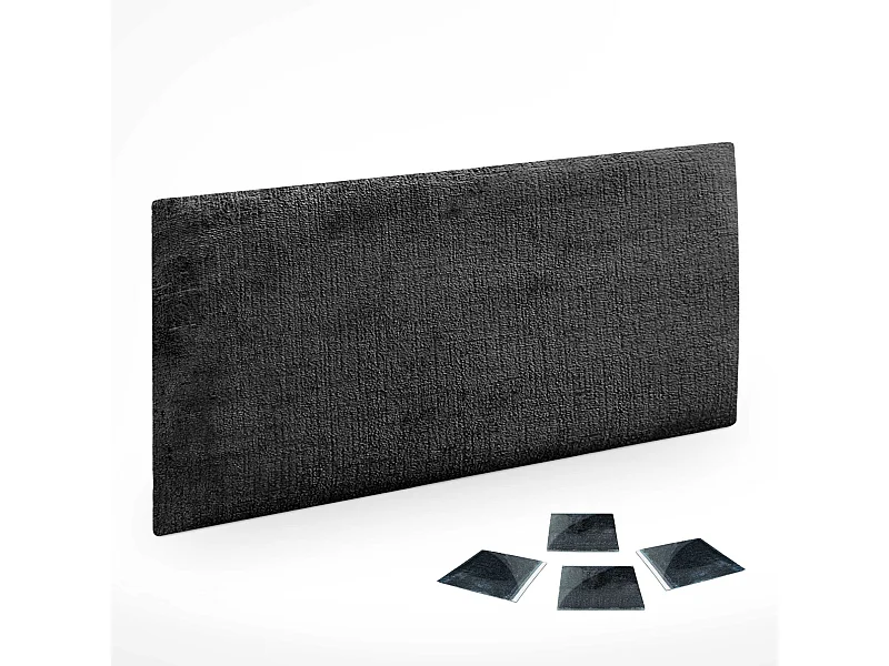 DHOME Lot de 1 Panneaux muraux acoustiques auto-adhésifs en laine écologique avec protection absorbante contre les chocs (Noir, 50x40cm, x1)