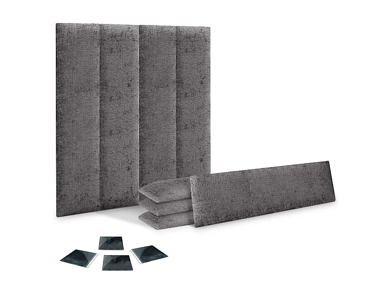 DHOME 8er-Set, umweltfreundliche Wollpolsterplatten, selbstklebende akustische Wandpaneele, saugfähiger Schutz (Dunkelgrau, 60 x 20 cm, x8)