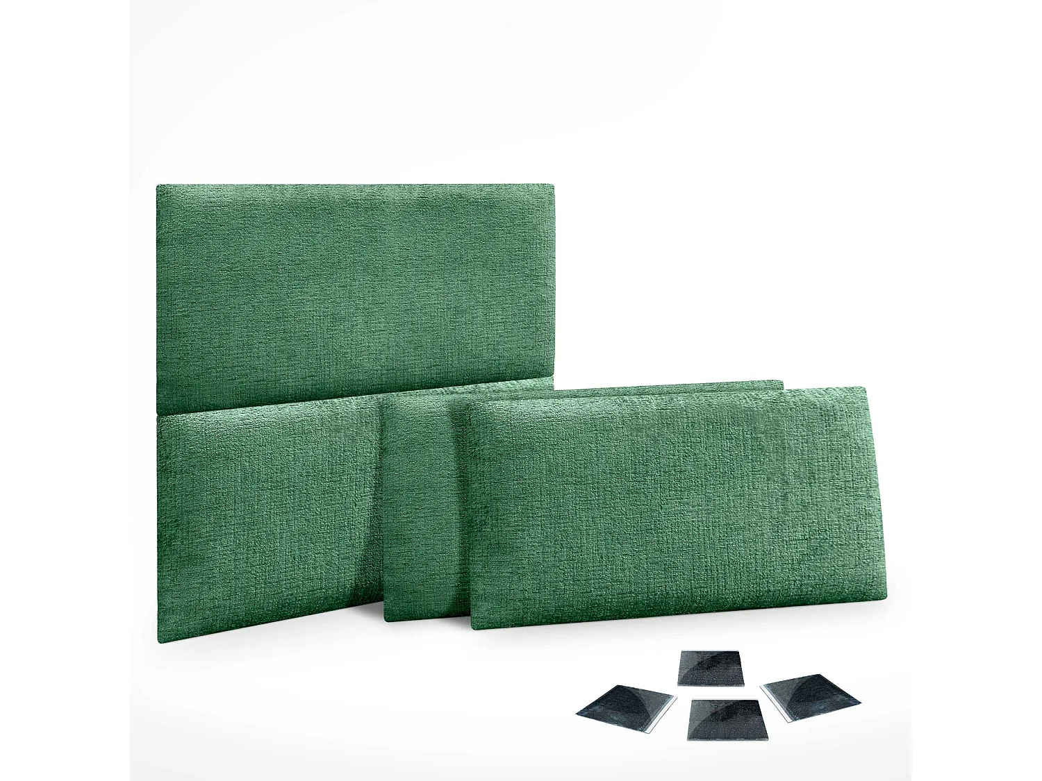 DHOME 4er-Set, umweltfreundliche Wollpolsterplatten, selbstklebende akustische Wandpaneele, saugfähiger Schutz (grün, 50 x 30 cm, x4)