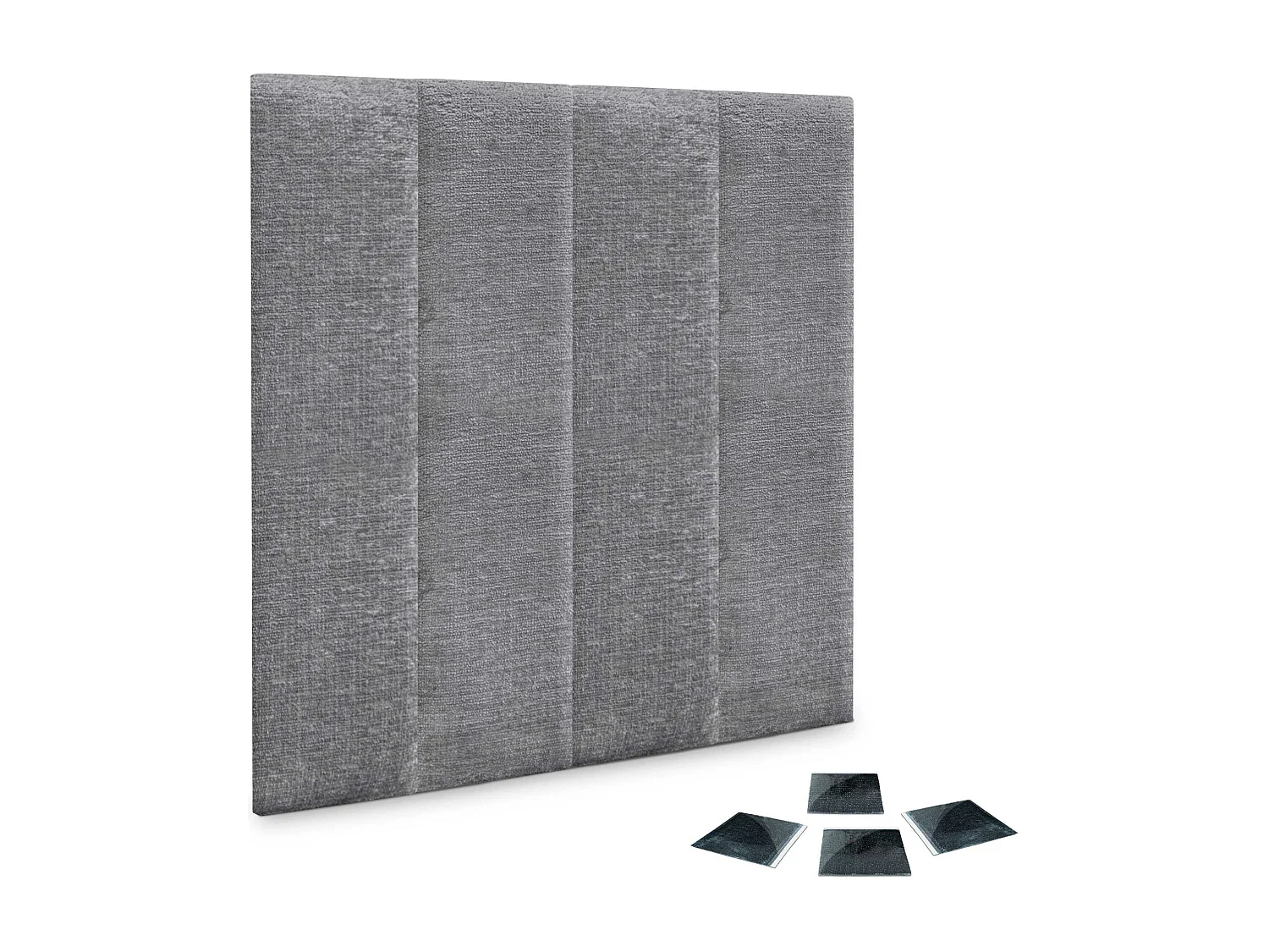 DHOME Lot de 4 panneaux muraux acoustiques auto-adhésifs en laine écologique protection absorbante contre les chocs (Gris, 60 x 20 cm, x4)