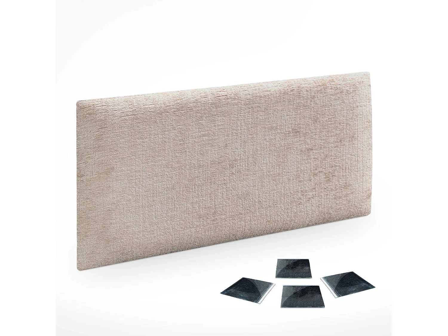 DHOME Lot de 1 panneau rembourré en laine écologique autocollant pour protection acoustique murale contre les chocs (Beige, 50 x 40 cm, x1)