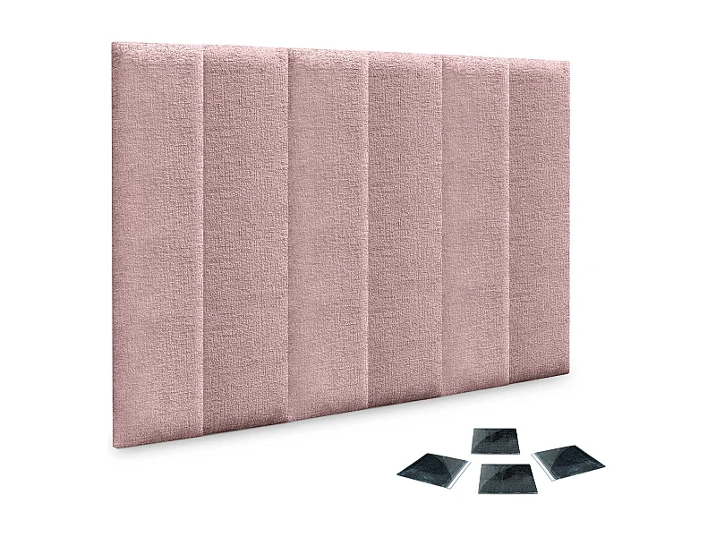 DHOME Lot de 6 panneaux muraux acoustiques auto-adhésifs en laine écologique protection absorbante contre les chocs (Saumon, 60 x 20 cm, x6)