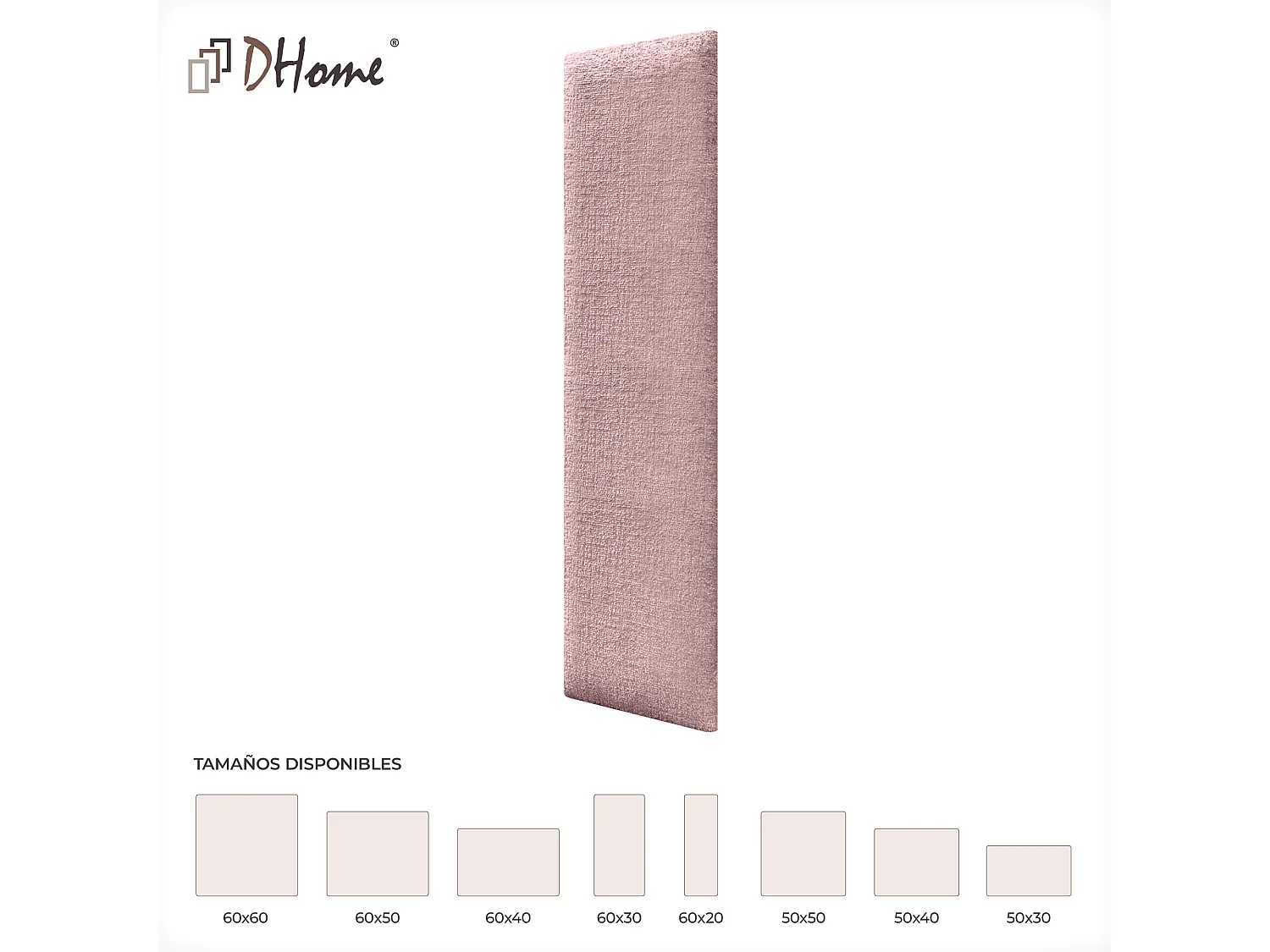 DHOME 6er-Set, umweltfreundliche Wollpolsterpaneele, selbstklebende akustische Wandpaneele, saugfähiger Schutz (Lachs, 60 x 20 cm, x6)