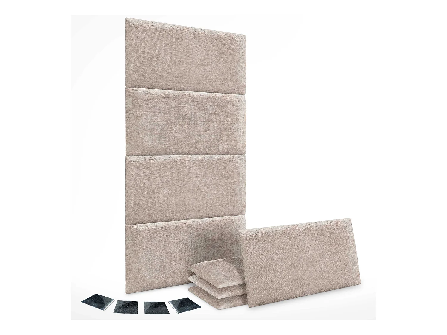 DHOME 8er-Set, umweltfreundliche Wollpolsterplatten, selbstklebende akustische Wandpaneele, saugfähiger Schutz (Beige, 50 x 40 cm, x8)