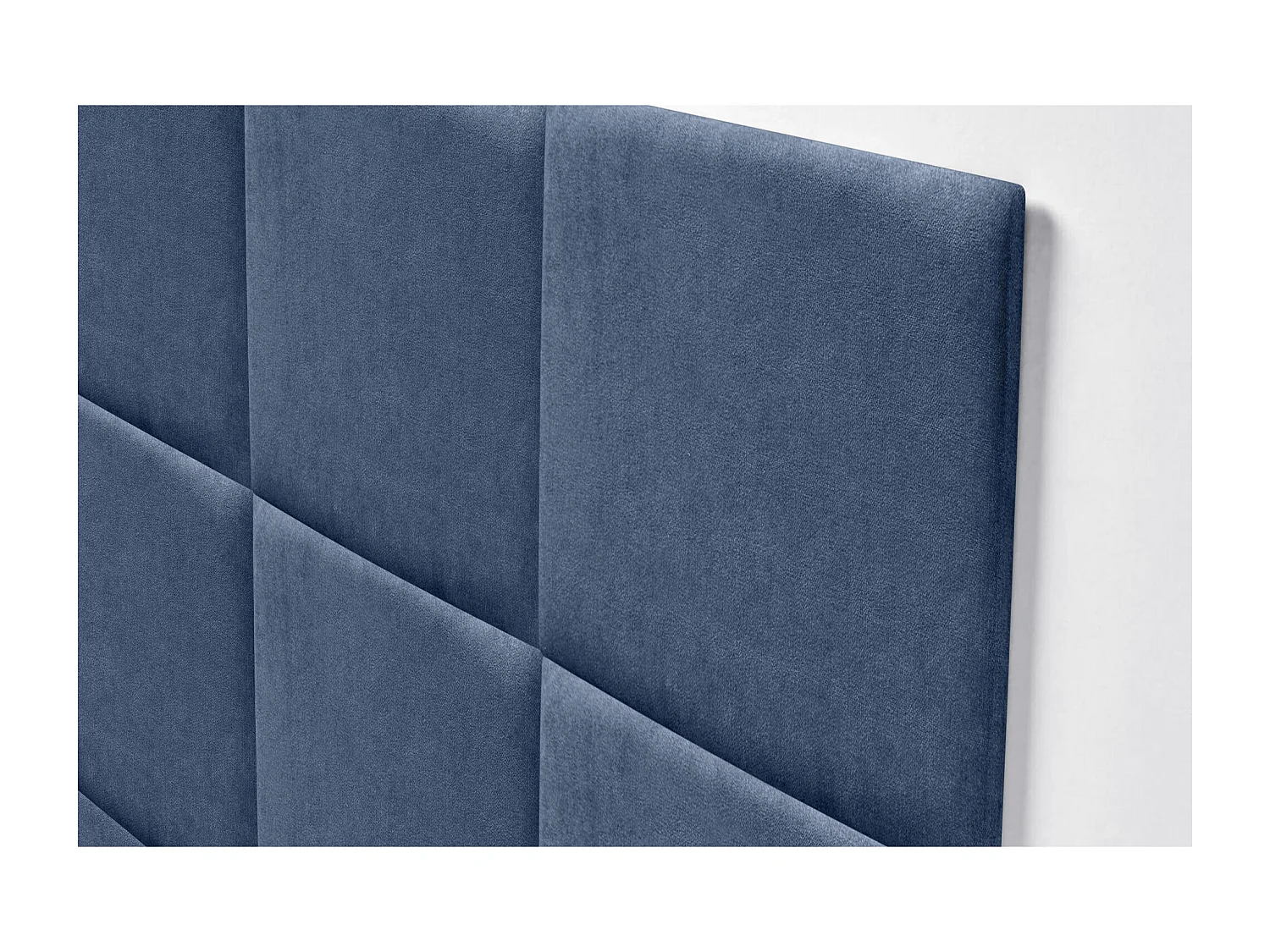 DHOME Tête de lit tapissée en tissu Aqualine composée de panneaux de lit autocollants interchangeables pour chambre de luxe (Bleu, 180 cm)