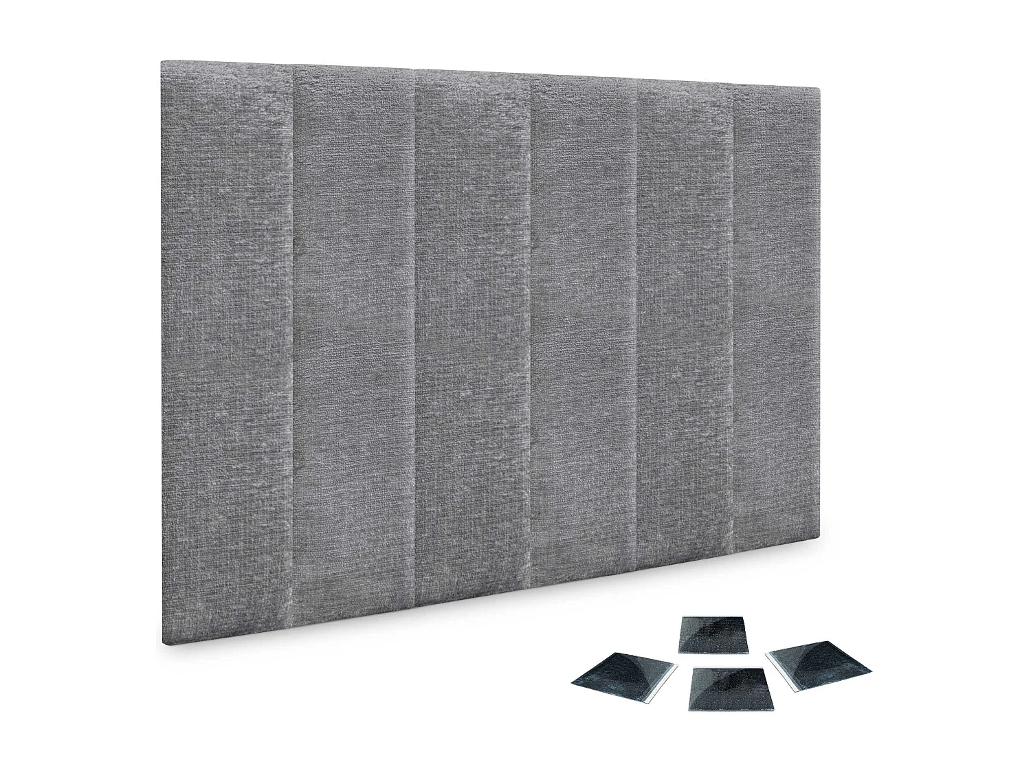 DHOME Lot de 6 panneaux muraux acoustiques auto-adhésifs en laine écologique protection absorbante contre les chocs (Gris, 60 x 30 cm, x6)