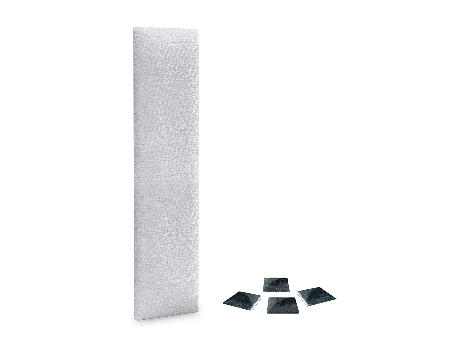 DHOME Juego de 1 Paneles Tapizados de Lana Ecológica Pack Autoadhesivos para Pared Acústicos Absorbentes Protección  (Blanco, 60x20cm, x1)