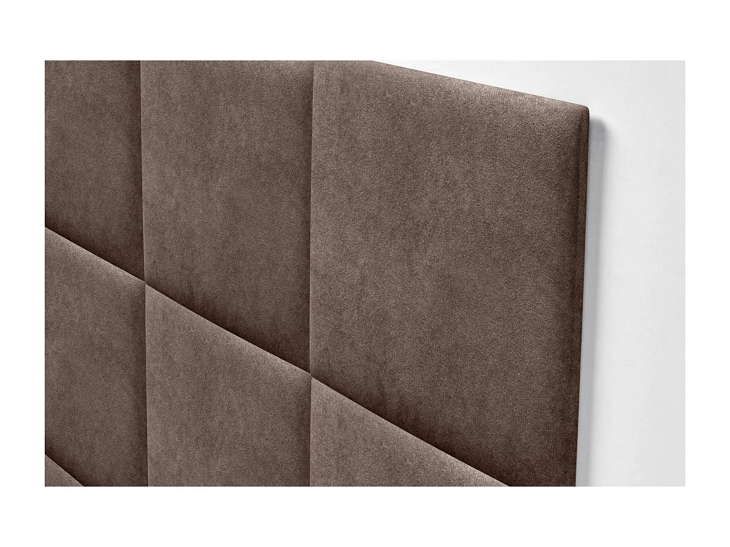 DHOME Tête de lit tapissée en tissu Aqualine composée de panneaux de lit autocollants interchangeables pour chambre de luxe (Marron, 110 cm)