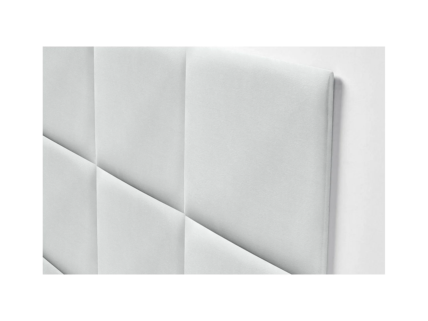 DHOME Tête de lit tapissée en tissu Aqualine composée de panneaux de lit autocollants interchangeables pour chambre de luxe (Blanc, 190 cm)