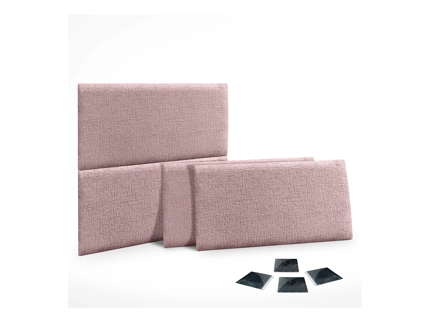 DHOME Set di 4 pannelli imbottiti in lana ecologica Pannelli acustici autoadesivi per pareti Protezione dagli urti (salmone, 60x40cm, x4)