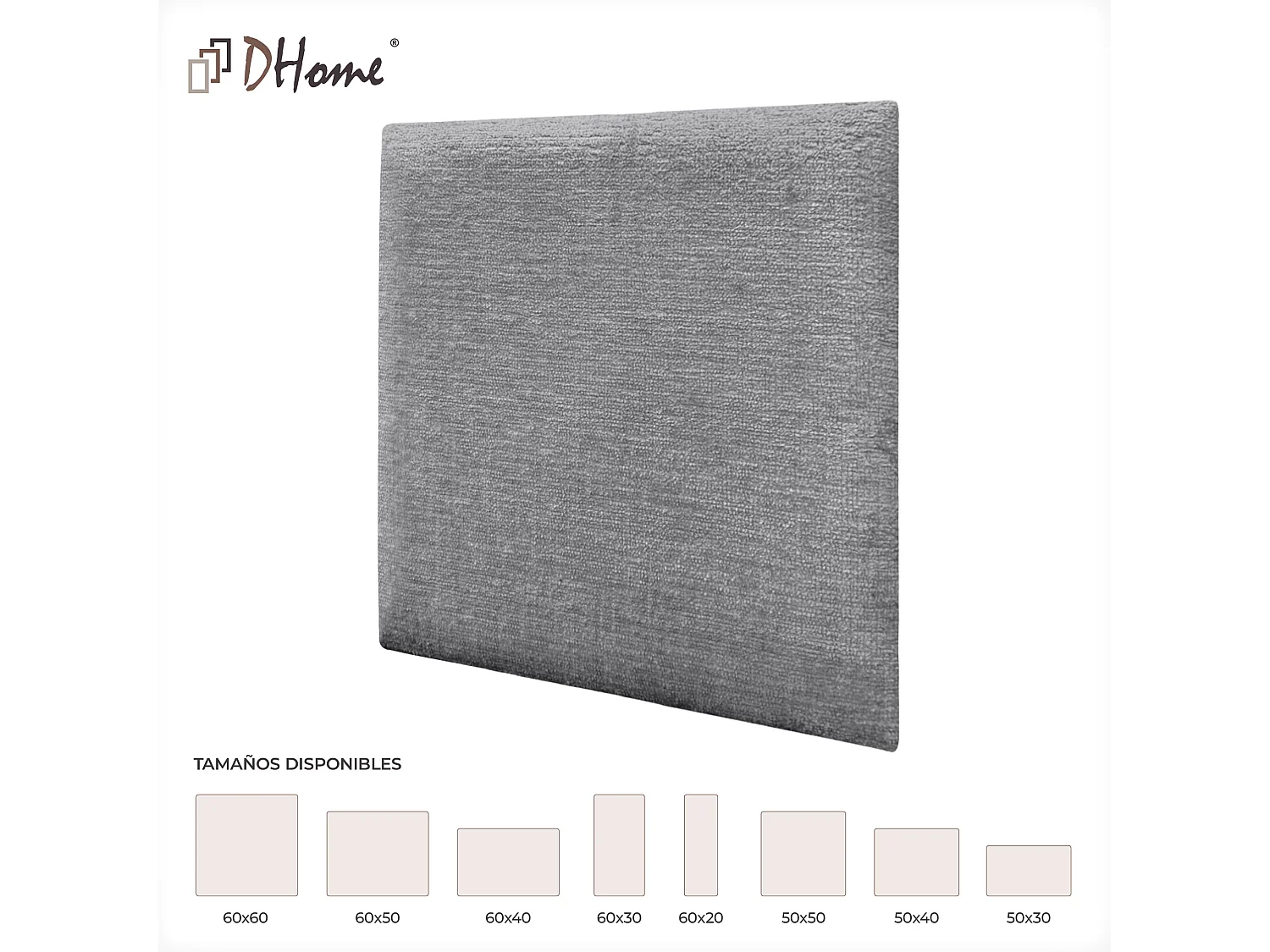 DHOME Panneaux muraux acoustiques autocollants laine écologiqueabsorbantantichoctêtes de litdécoration (gris60x60cm)