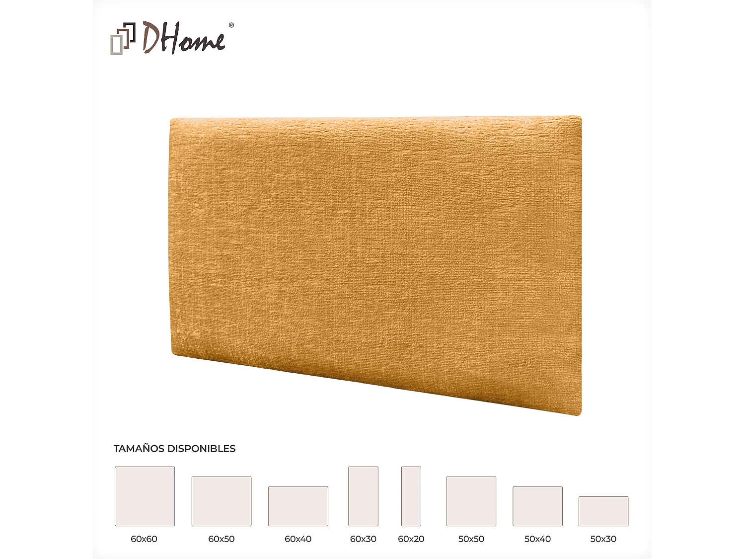 DHOME Panneaux muraux acoustiques autocollants laine écologiqueabsorbantantichoctêtes de litdécoration (moutarde50x40cm)