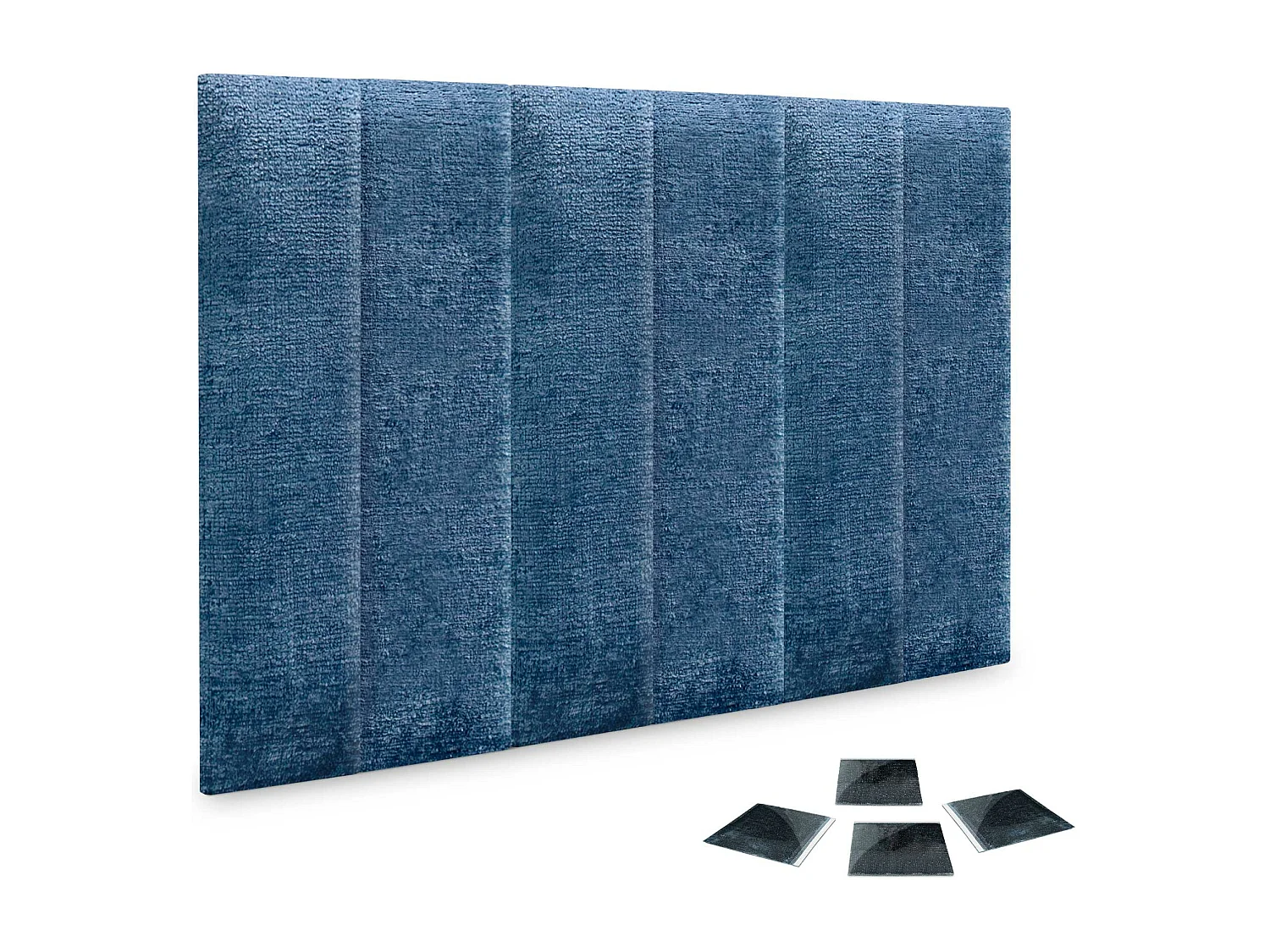 DHOME Lot de 6 panneaux muraux acoustiques auto-adhésifs en laine écologique protection absorbante contre les chocs (Bleu, 60 x 30 cm, x6)
