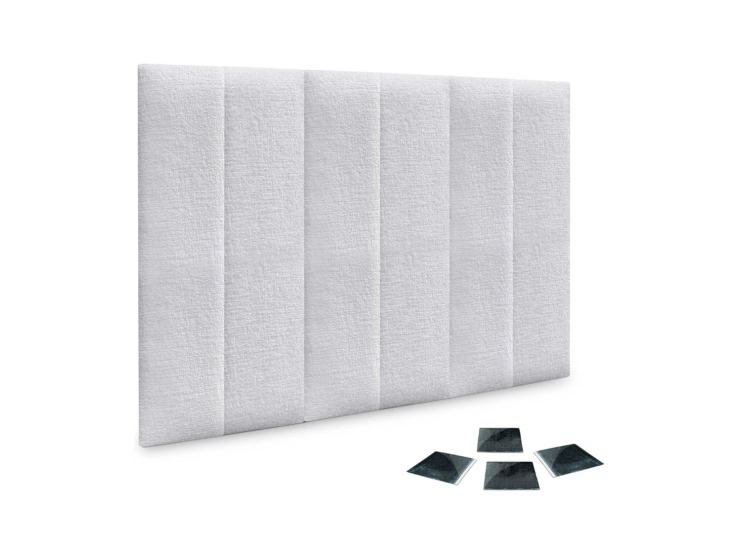 DHOME Set di 6 pannelli imbottiti in lana ecologica Pannelli acustici autoadesivi per pareti Protezione dagli urti (bianco, 60x30cm, x6)
