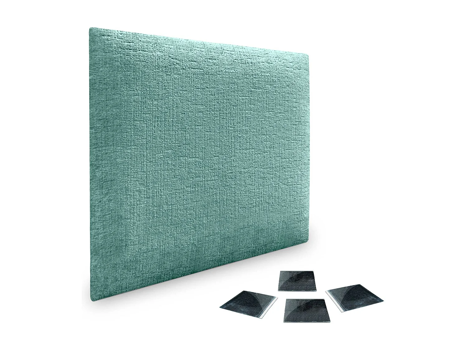 DHOME Set di 1 Pannelli imbottiti in lana ecologica Pannelli acustici autoadesivi per pareti Protezione dagli urti (verde acqua, 50x50cm, x1)