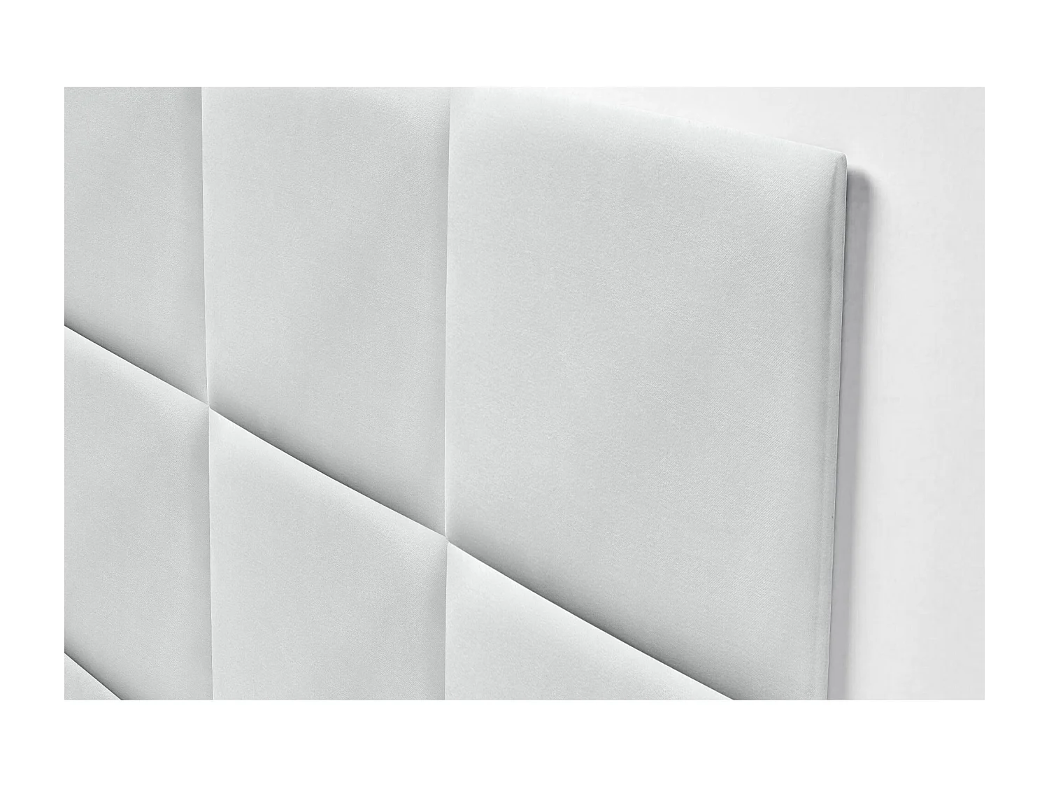 DHOME Testiera Rivestita in Tessuto Aqualine Composta da Pannelli Letto Intercambiabili Autoadesivi Camera da Letto di Lusso(Bianco, 160cm)