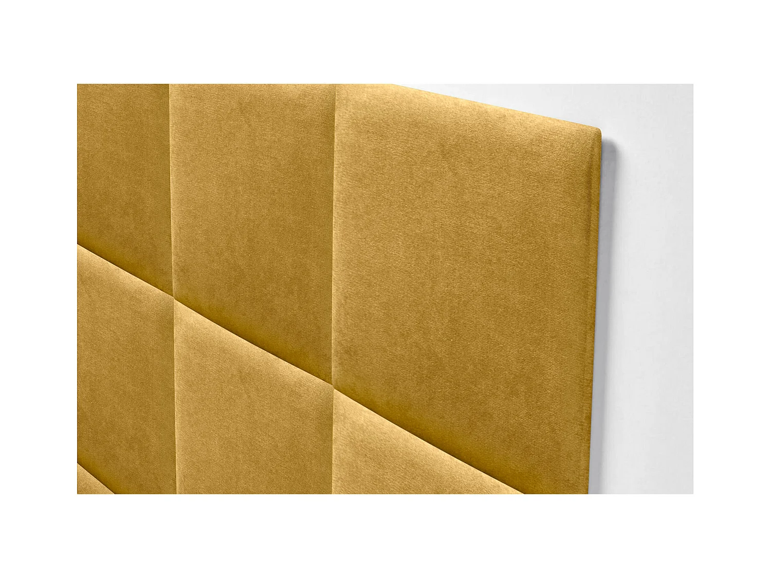 DHOME Tête de lit tapissée en tissu Aqualine composée de panneaux de lit autocollants interchangeables pour chambre de luxe (Moutarde, 160 cm)