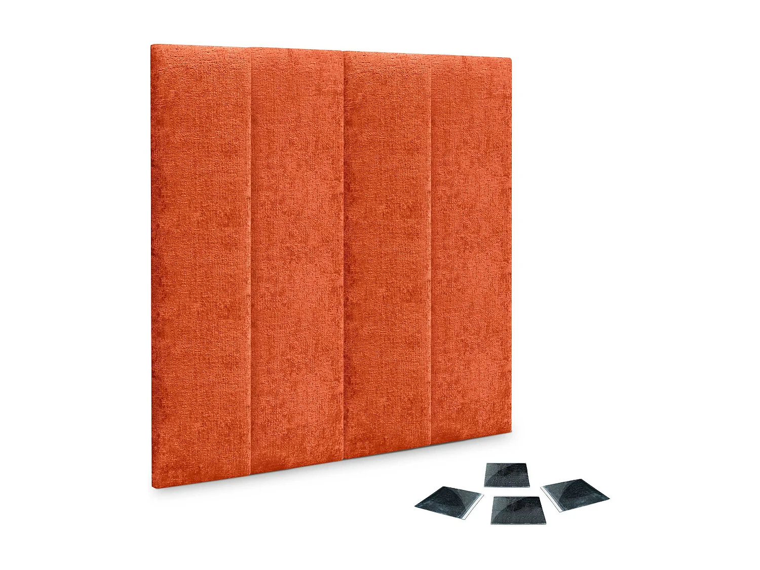 DHOME 4er-Set, umweltfreundliche Wollpolsterplatten, selbstklebende akustische Wandpaneele, saugfähiger Schutz (Orange, 60 x 20 cm, x4)