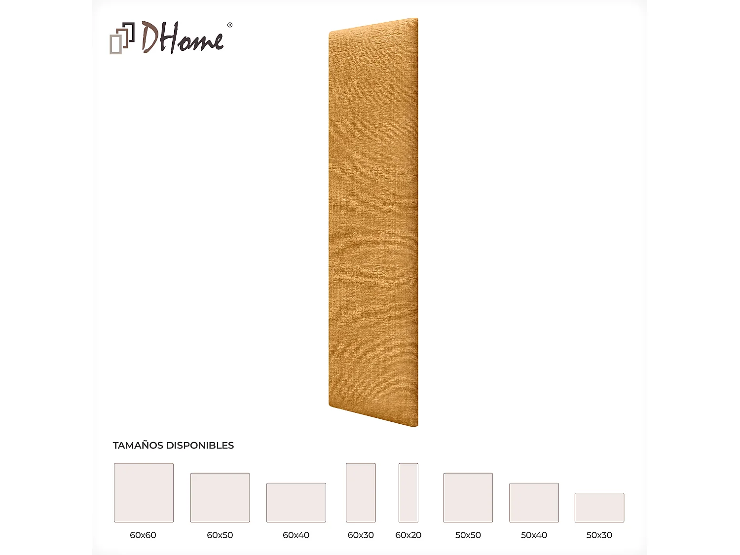 DHOME 8er-Set, umweltfreundliche Wollpolsterplatten, selbstklebende akustische Wandpaneele, saugfähiger Schutz (Senf, 60 x 30 cm, x8)