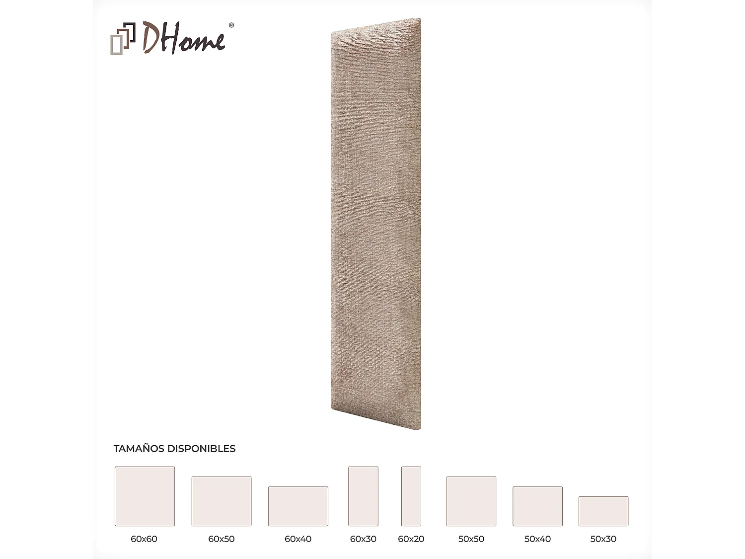 DHOME Lot de 6 panneaux muraux acoustiques auto-adhésifs en laine écologique protection absorbante contre les chocs (Marron Clair, 60x20cm, x6)
