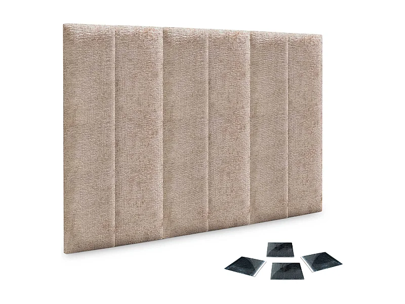 DHOME Lot de 6 panneaux muraux acoustiques auto-adhésifs en laine écologique protection absorbante contre les chocs (Marron Clair, 60x20cm, x6)