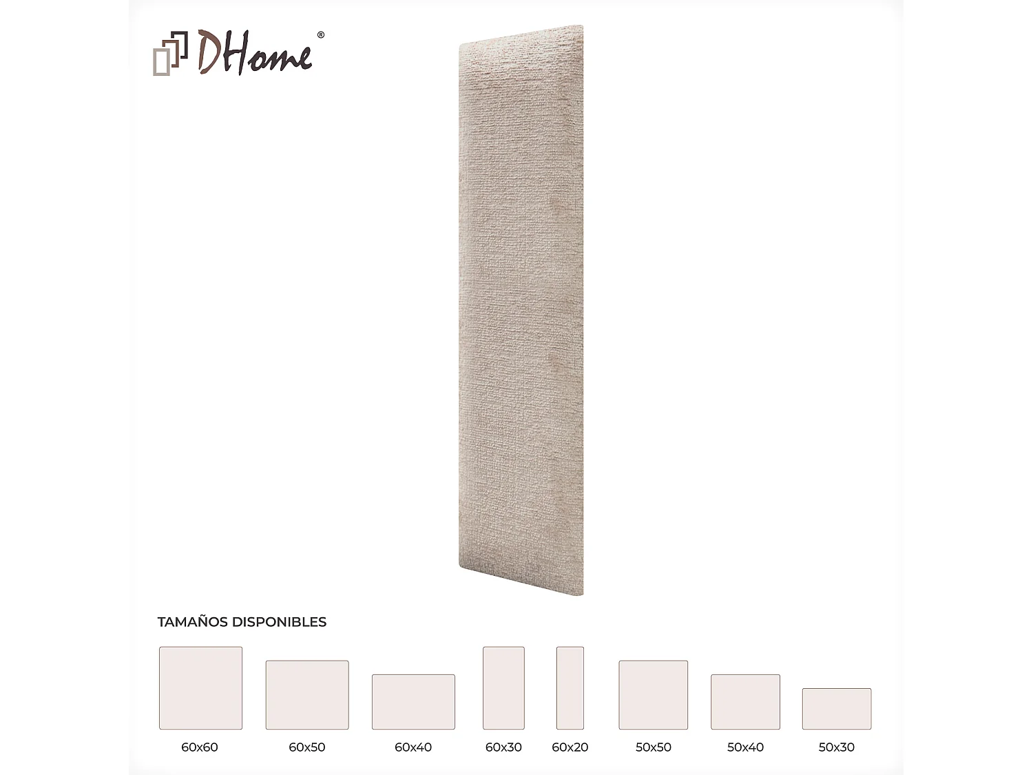 DHOME 8er-Set, umweltfreundliche Wollpolsterplatten, selbstklebende akustische Wandpaneele, saugfähiger Schutz (Beige, 60 x 20 cm, x8)