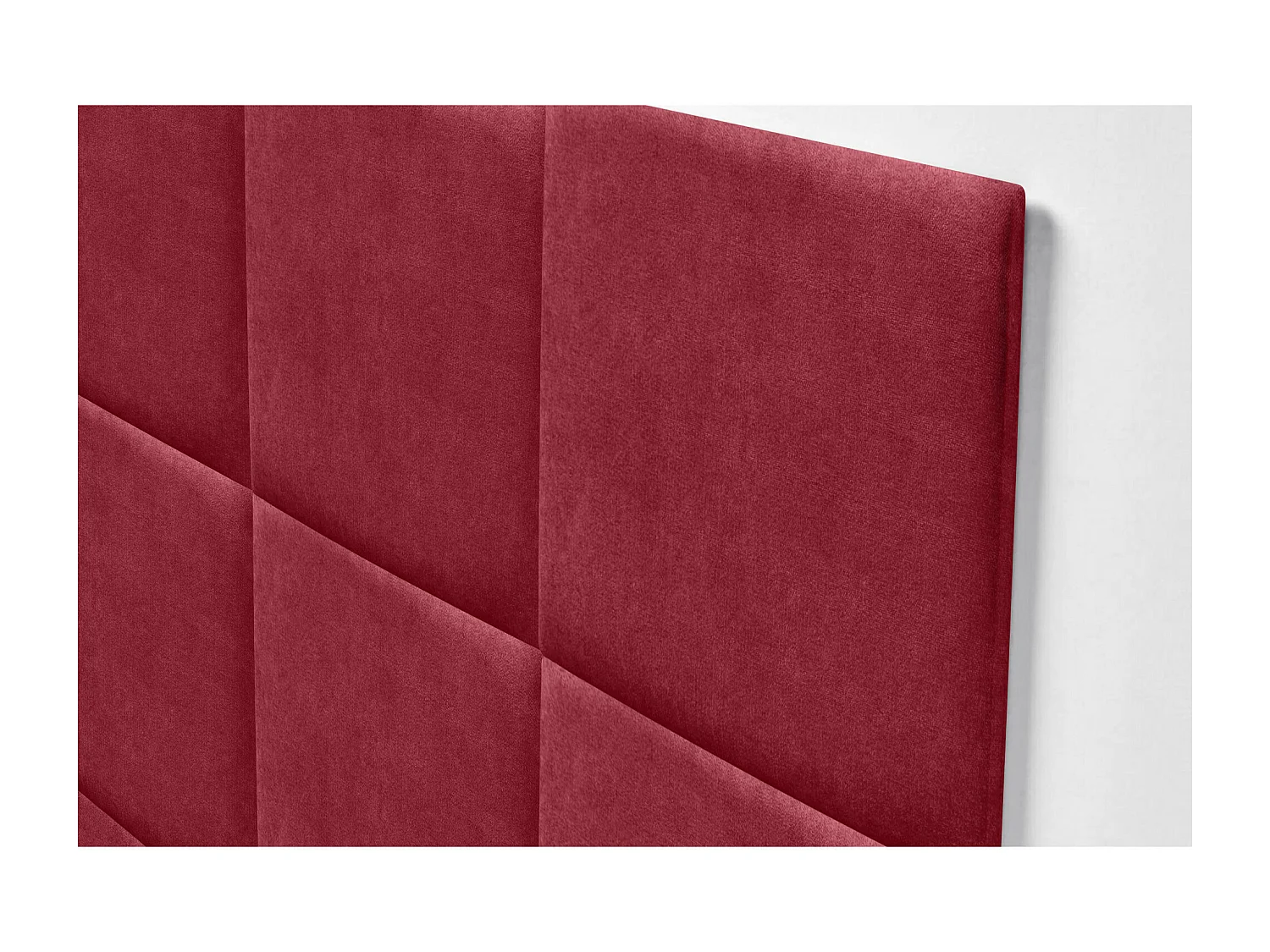 DHOME Tête de lit tapissée en tissu Aqualine composée de panneaux de lit autocollants interchangeables pour chambre de luxe (Rouge, 180 cm)