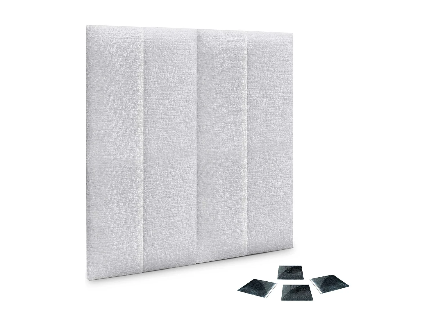 DHOME Set di 4 pannelli imbottiti in lana ecologica Pannelli acustici autoadesivi per pareti Protezione dagli urti (Bianco, 60x20cm, x4)