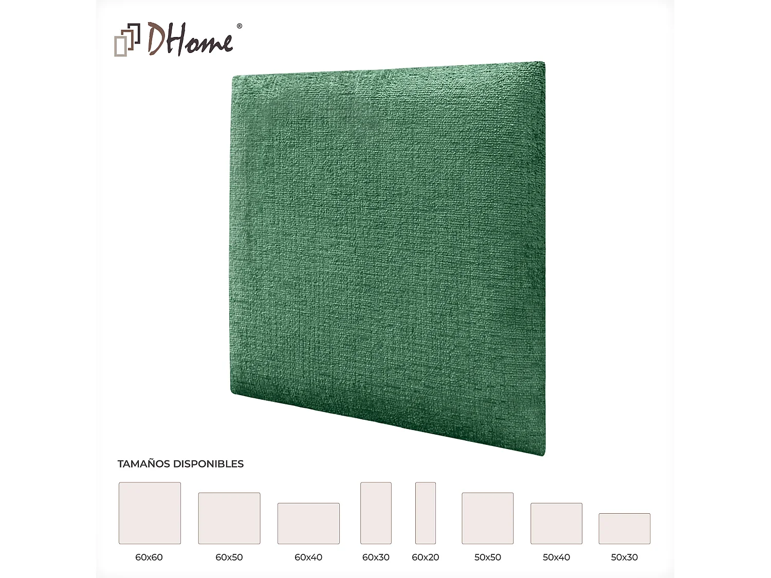DHOME Panneaux muraux acoustiques autocollants laine écologiqueabsorbantantichoctêtes de litdécoration (vert50x50cm)