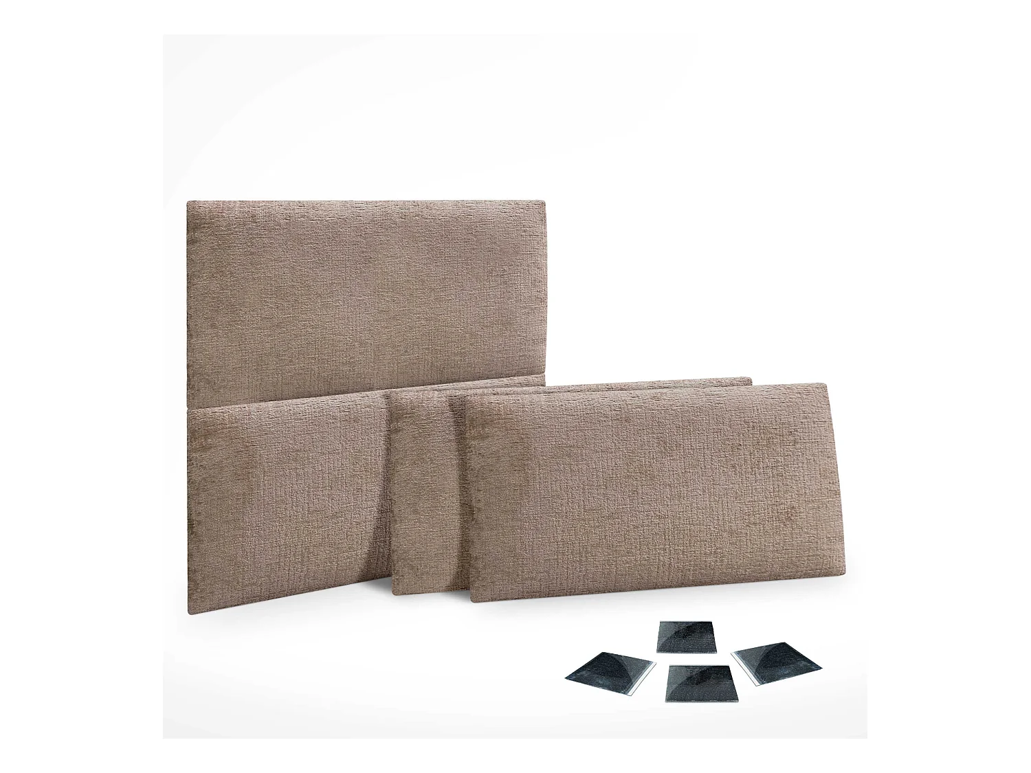 DHOME Set di 4 pannelli imbottiti in lana ecologica Pannelli acustici autoadesivi per pareti Protezione dagli urti (marrone, 60x50cm, x4)