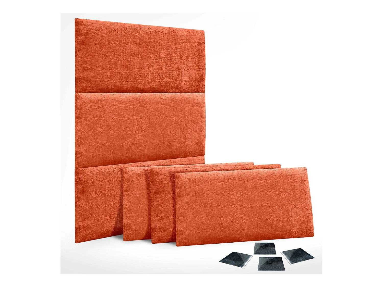 DHOME 6er-Set umweltfreundliche Wollpolsterpaneele, selbstklebende akustische Wandpaneele, saugfähiger Schutz (Orange, 50 x 40 cm, x6)