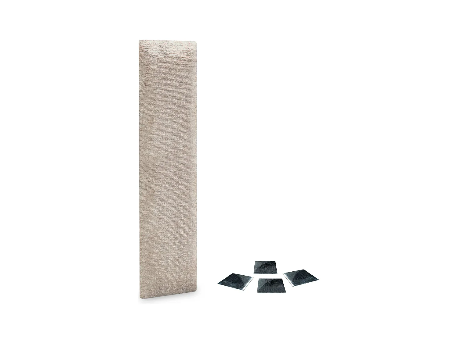 DHOME Set van 1 milieuvriendelijke wollen gestoffeerde panelen Zelfklevende verpakking voor akoestische absorberende bescherming aan de muur (beige, 60x20cm, x1)