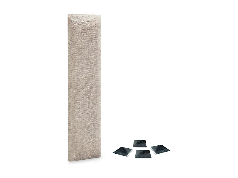 DHOME Lot de 1 panneau rembourré en laine écologique autocollant pour protection acoustique murale contre les chocs (Beige, 60x20cm, x1)