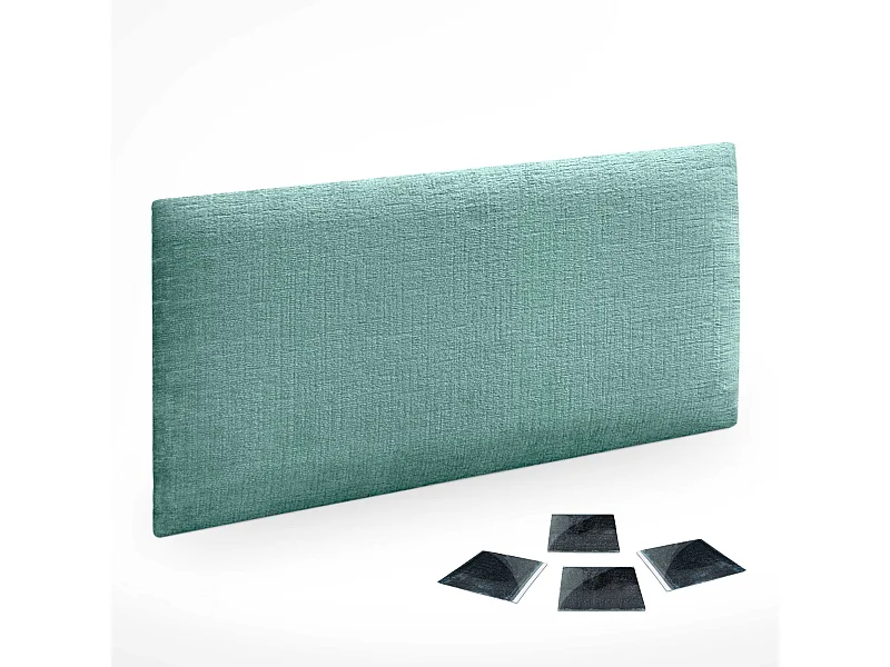 DHOME Lot de 1 Panneaux muraux acoustiques auto-adhésifs en laine écologique avec protection contre les chocs absorbants (Vert d'eau, 50 x 30 cm, x1)