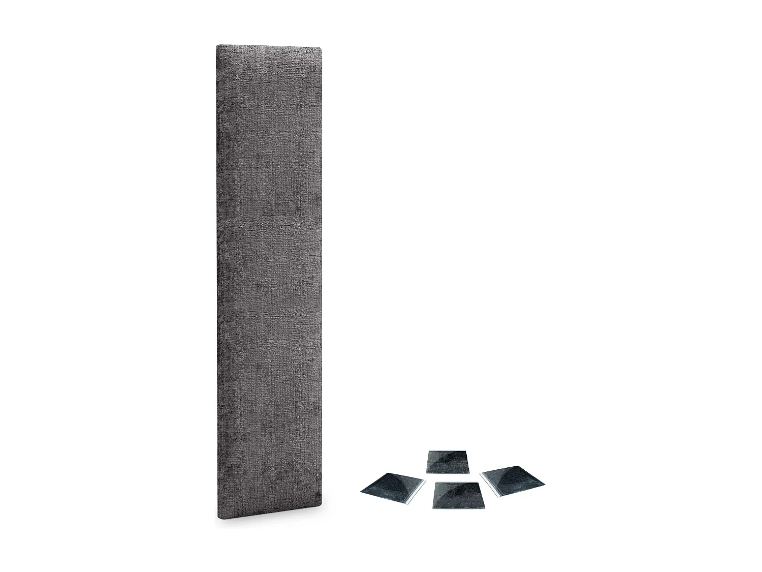 DHOME Set di 1 Pannelli imbottiti in lana ecologica Pannelli acustici autoadesivi per pareti Protezione dagli urti (grigio scuro, 60x30cm, x1)