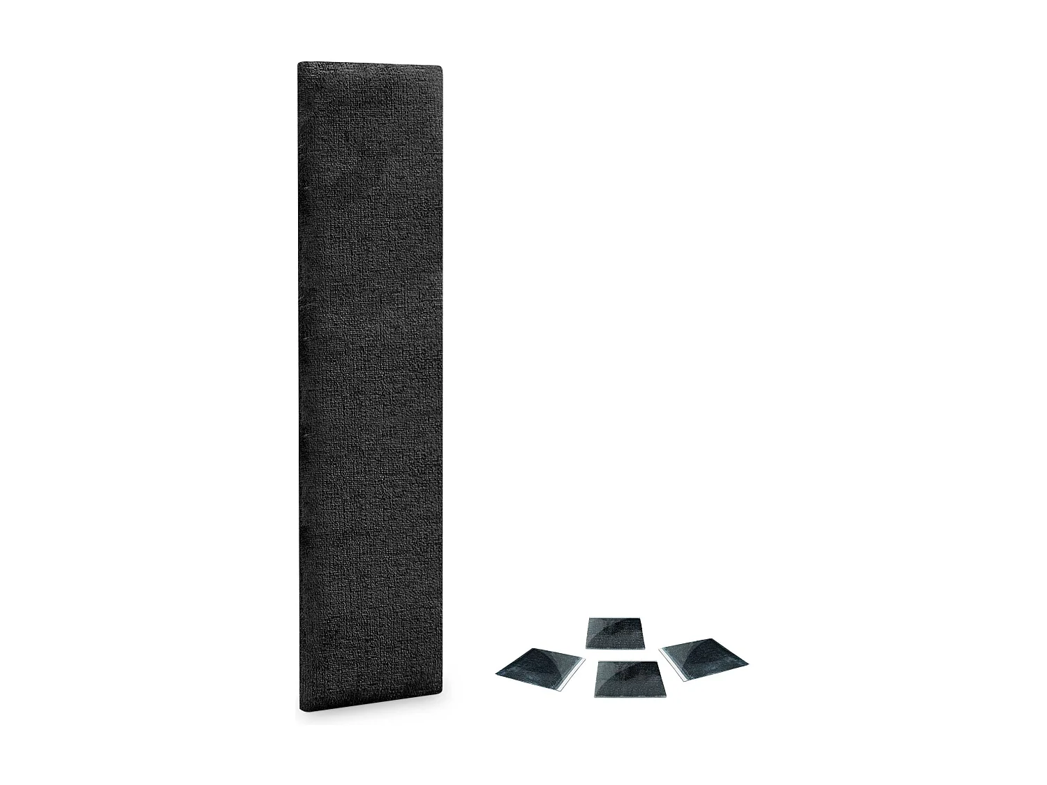 DHOME Lot de 1 Panneaux muraux acoustiques auto-adhésifs en laine écologique avec protection absorbante contre les chocs (Noir, 60x20cm, x1)