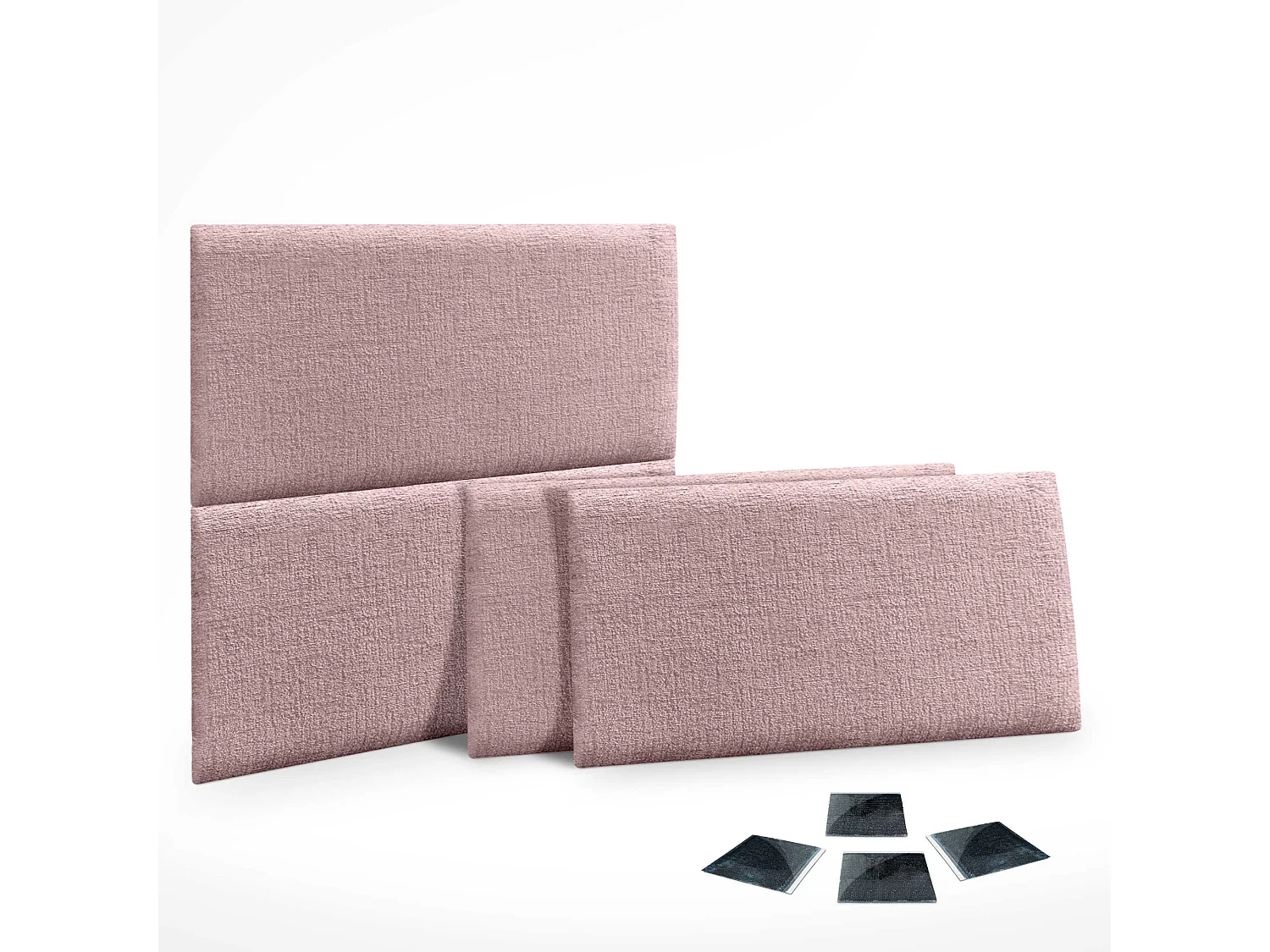 DHOME Lot de 4 panneaux muraux acoustiques auto-adhésifs en laine écologique protection absorbante contre les chocs (Saumon, 50 x 40 cm, x4)