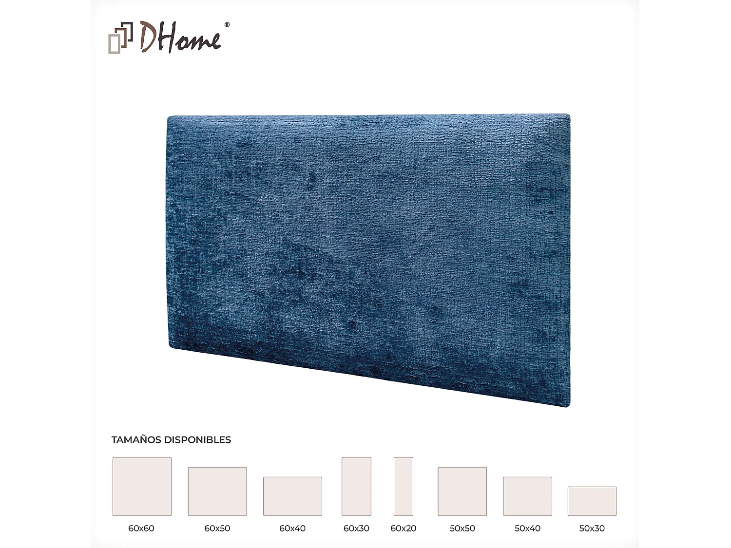 DHOME Panneaux muraux acoustiques autocollants laine écologiqueabsorbantantichoctêtes de litdécoration (bleu60x40cm)