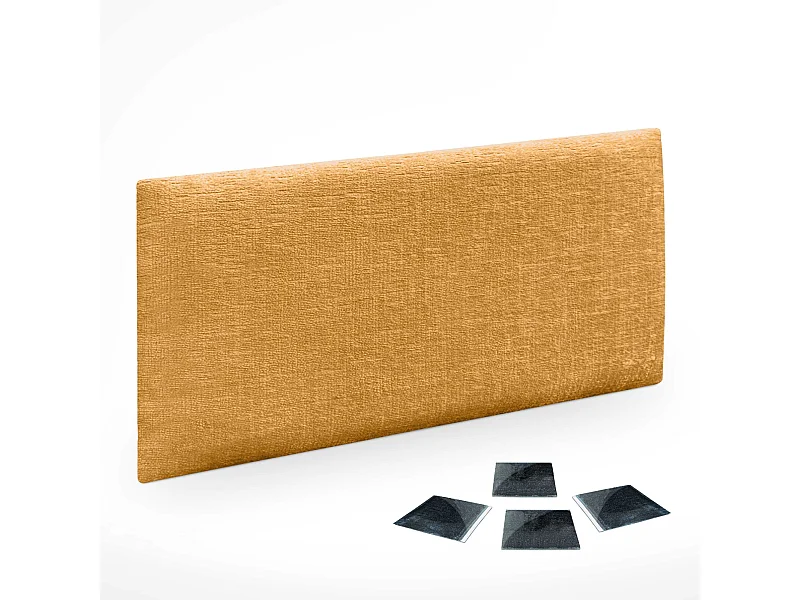 DHOME Set di 1 Pannelli imbottiti in lana ecologica Pannelli acustici autoadesivi per pareti Protezione dagli urti (senape, 50x30cm, x1)