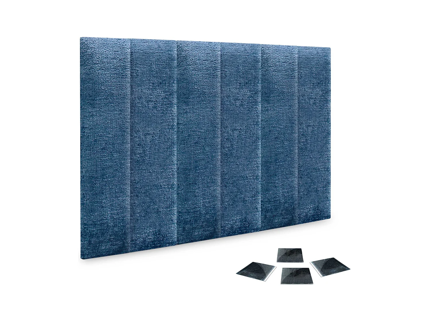 DHOME Juego de 6 Paneles Tapizados de Lana Ecológica Pack Autoadhesivos para Pared Acústicos Absorbentes Protección  (Azul, 60x20cm, x6)
