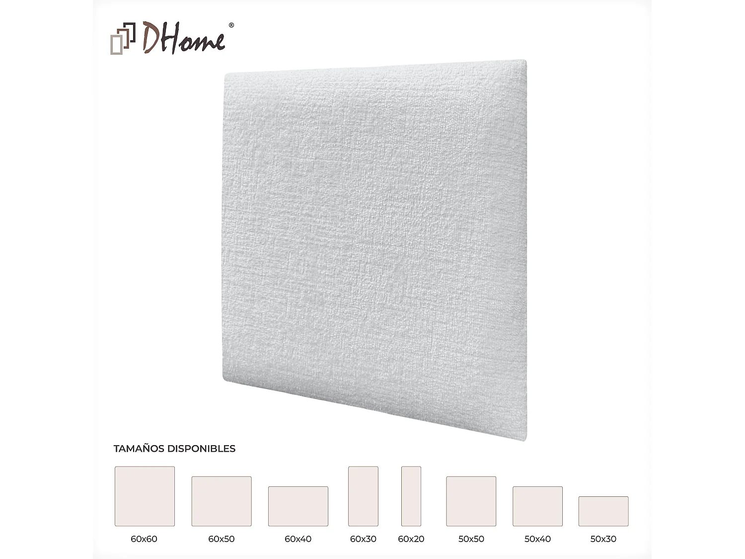 DHOME Panneaux muraux acoustiques autocollants laine écologiqueabsorbantantichoctêtes de litdécoration (blanc60x60cm)