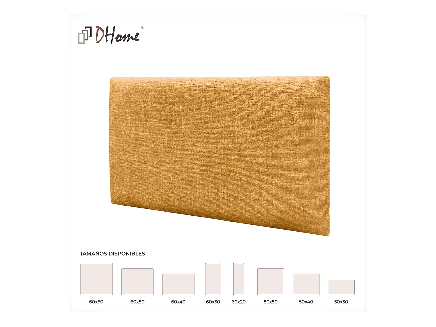 DHOME Panneaux muraux acoustiques autocollants laine écologiqueabsorbantantichoctêtes de litdécoration (moutarde60x40cm)